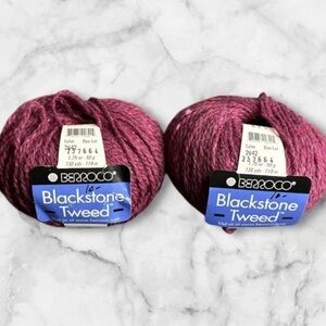 Berroco Blackstone Tweed lot of 2 ball yarn color 2462 rhubarb dye lot 237664